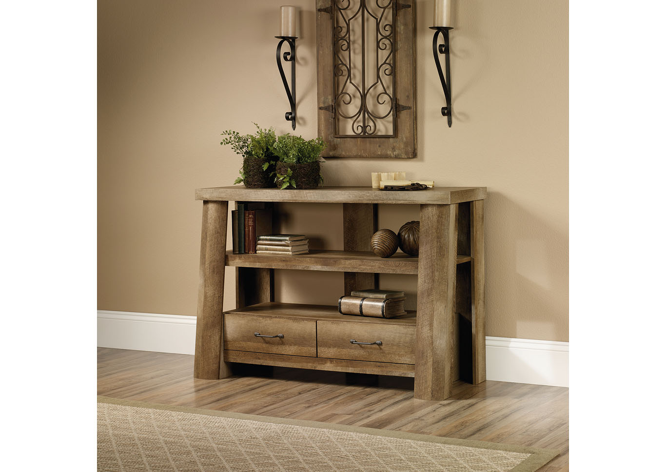 Boone Mountain Craftsman Oak Anywhere Console,Sauder